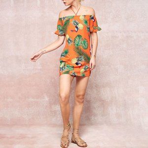 Womens Tropical Beach Island Toucan Mini Dress